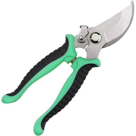 Piece garden shears, garden shears, branch cutter, for fresh branches and twigs, non-stick coating, stainless steel, professional, solid, green (1/5)