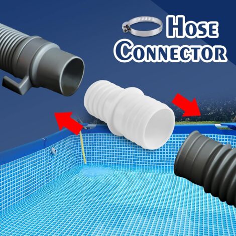 Pack of 4 swimming pool hose connectors, hose connectors with hose ...
