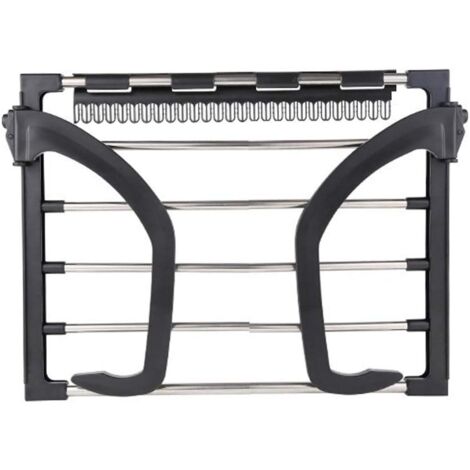 Wall Mounted Stainless Steel Folding Clothes Airer for Radiator Balcony Black