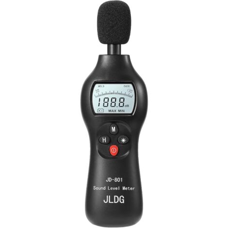 Sound Level Meter, 30-130 dB, Digital Sound Level Meter with Max/Min/Real-time Data Hold Function, Professional High Precision Decibel Meter