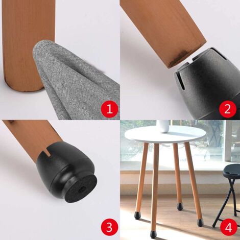 Chair Leg Protectors, 32 Pack, Non-Slip Table and Chair Feet, Scratch-Resistant Foot Pads, Rubber Protective Caps (12-16mm)