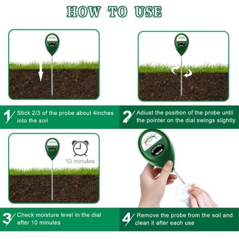 Soil Moisture Meter, Soil Tester, Tests Soil Moisture, Perfect for Gardens, Farms, Indoors and Outdoors, 26cm (No Batteries Required)