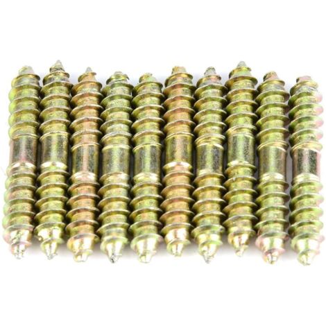 10pcs Self Tapping Double End Threaded Bolts for Wood Screws Connecting Rods for Furniture Woodworking 6 x 40mm (1/5)