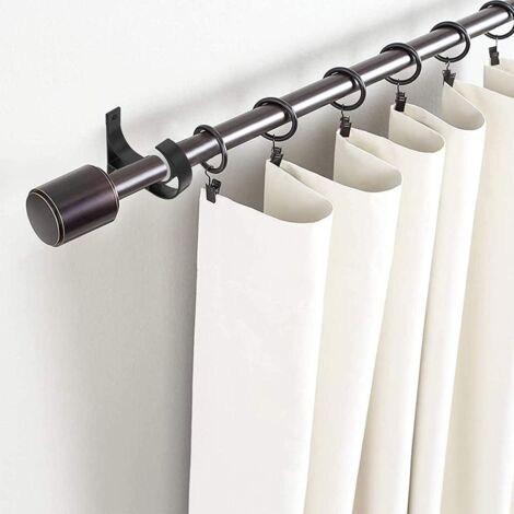4pcs Curtain Rod Brackets, Curtain Rod Bracket, Black Curtain Rod Brackets, Aluminum Alloy Curtain Bracket with 8 Screws, Ceiling Hanging Rod Bracket