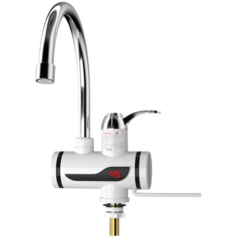 Kai Electric Water Heater for Kitchen, Digital Electric Heater, Dual Use and Instant Hot and Cold Water Tap, EU Plug, G1/2 (Water Bottom)