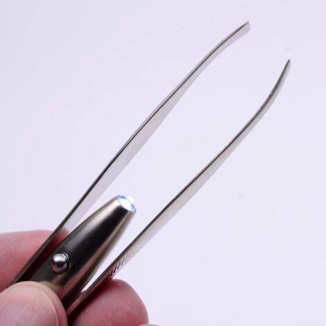 Professional eyebrow tweezers with high-precision LED light made of stainless steel. Professional eyebrow tweezers with high-precision LED light made of stainless steel