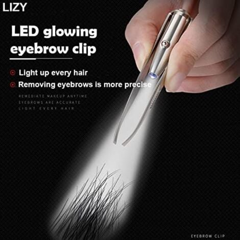 Professional eyebrow tweezers with high-precision LED light made of stainless steel. Professional eyebrow tweezers with high-precision LED light made of stainless steel