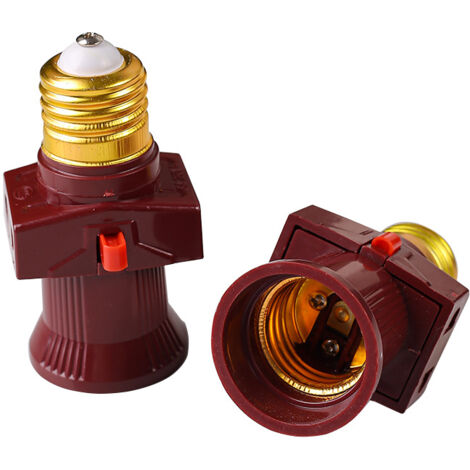 Set of 2 E27 Screw Sockets with Switch 6A 250V [Energy Class A] [Energy Class A]