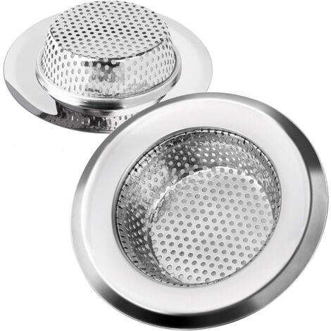 Kitchen Sink Drain Strainer, Stainless Steel Drain Filter, Durable Drains, Clog-Proof Strainer, Ideal for Home Sinks, Kitchen, Bathroom, Wash Basin, 4.5" Diameter, 2 Pack (1/5)