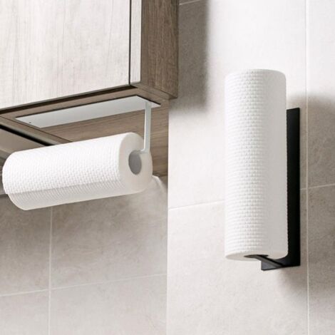Self-adhesive paper towel holder, wall-mounted kitchen roll holder for kitchen cabinet or bathroom