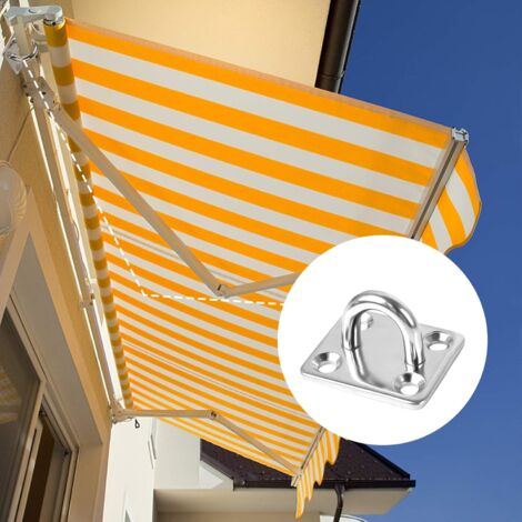 8pcs Stainless Steel Eyelet Plate, Eyelet Plate Fastener for Awning, Stainless Steel Eyelet Plate for Boat Cover, Wall Swing, Hammock, Marine