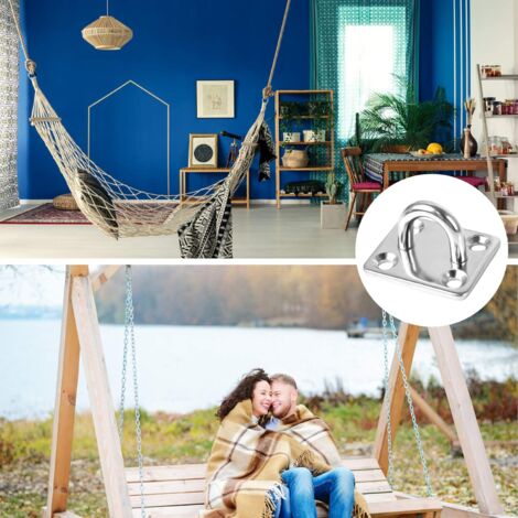 8pcs Stainless Steel Eyelet Plate, Eyelet Plate Fastener for Awning, Stainless Steel Eyelet Plate for Boat Cover, Wall Swing, Hammock, Marine