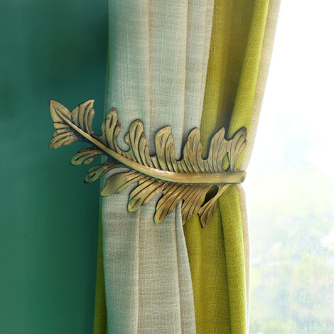 Pack Rustic Curtain Holdbacks, Vintage Leaf Design Large Curtain