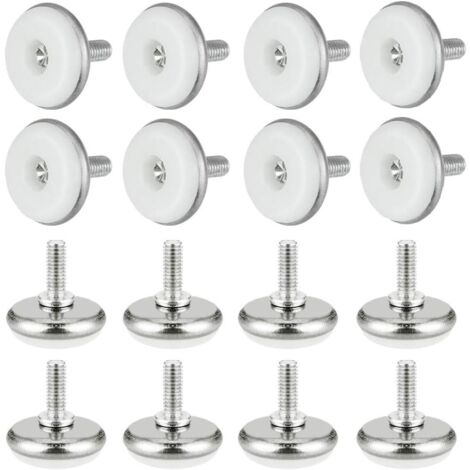 30pcs Adjustable Leveling Feet Made of Plastic and Metal with Nut, Adjustable Feet M6 x 15 x 30mm, Furniture Adjustment Screw for Table, Furniture, Desk, Cabinet, Chair, White (1/5)