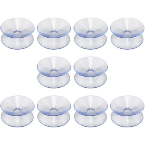 Double Sided Suction Cups Compatible with Glass Table Top, 10 Hookless Suction Cups, Multifunctional Mirror Suction Cups, Double Sided Non-Slip Glass (30mm)