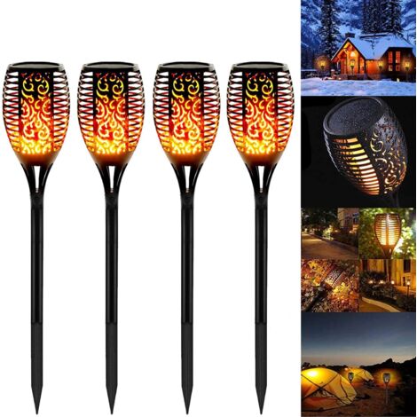 Garden Torch Lamp, 4 Pack LED Lights Solar Flame Torch Waterproof IP65 Garden Torch Lamp Decor Lamp and Solar Light Lamp Garden/Pathway/Yard Decoration