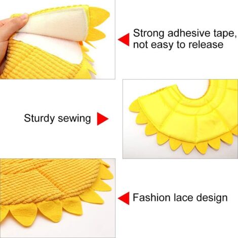 Dog Cat Collars Anti Bite Adjustable Protection Comfortable Cone Shaped Recovery Collar for Dogs and Cats with Adorable Yellow Sunflower Pattern (M)