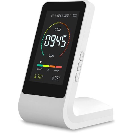 Carbon Dioxide Co2 Detector, Air Quality Detector, Air Quality Monitor, Home CO2 Monitor with Temperature and Humidity Sensor