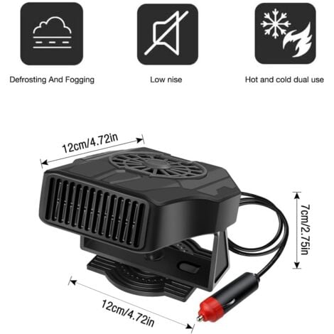 Car Interior Heater, Heated Car Fan, 2-in-1 Heater Fan Function