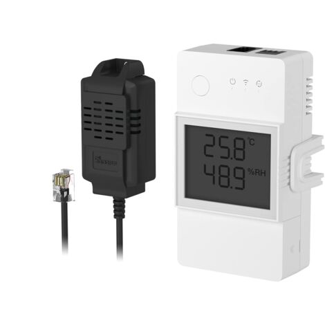 TH Elite 16A WiFi Connected Switch with THS01 Temperature and Humidity Sensor, Remote Control via APP, Temperature Monitoring, Compatible with Alexa, Google Home, RJ11 Interface (1/5)