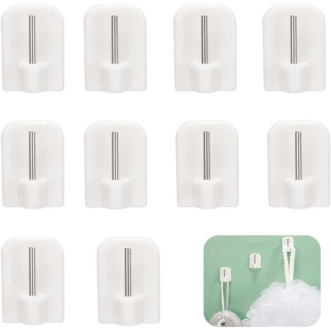 10pcs Self Adhesive Hooks, Self Adhesive Hooks, Rod Brackets, Self Adhesive Hooks Without Drill Rod for Curtain Rods