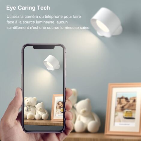 Indoor Wall Light, Touch LED Wall Lamp with USB Charging Port, Touch Control, 3 Brightness Levels, 3 Temperatures, 360° Rotatable Bedside Lamp for Bedroom