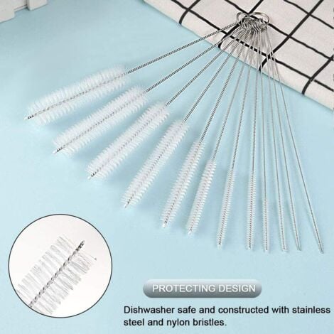 12 pieces pipe cleaning brush, pipe cleaning brush for glass bottles, baby bottles, kettles, keyboard, pipe cleaning brushes