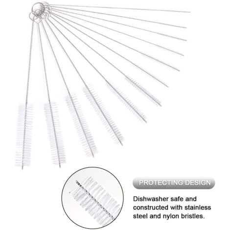 12 pieces pipe cleaning brush, pipe cleaning brush for glass bottles, baby bottles, kettles, keyboard, pipe cleaning brushes