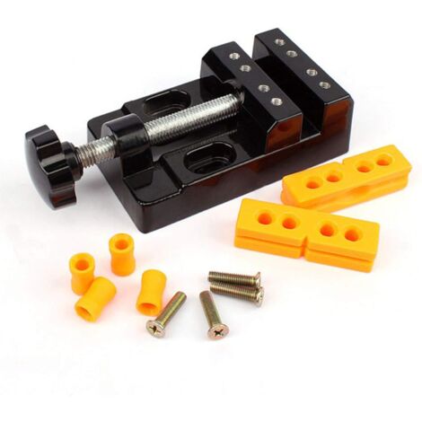 Universal Mini Vise DIY Tool Aluminum Alloy Bench Vise Table Opening Press Jaws Jewelry DIY Flat Pliers Multipurpose for DIY Sculpture Craft Sculpture Bed Tool