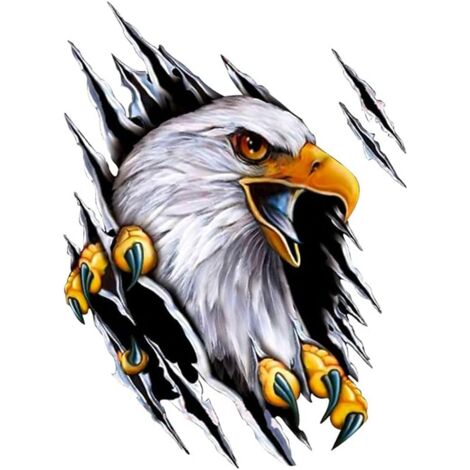 3D Car Decoration Sticker, Animal Eagle Car Sticker, Self-Adhesive Vinyl Sticker, Body Sticker, Anti-Scratch Bumper Sticker, Right