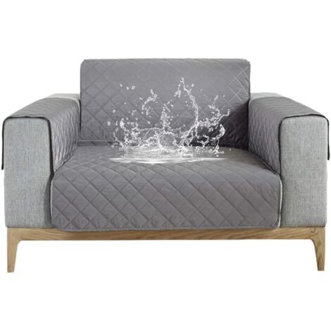 Waterproof Sofa Cover, Couch Cover, Canape Protector with Armrests (Gray, 1-Seater)