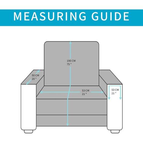 Waterproof Sofa Cover, Couch Cover, Canape Protector with Armrests (Gray, 1-Seater)