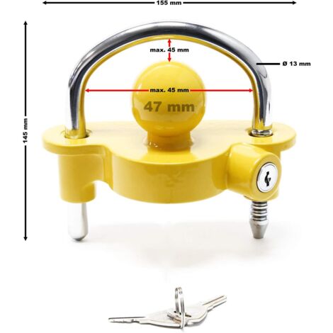 Trailer Anti-Theft Device with Ring Security Padlock for Caravans, 50mm Coupling Head Entry