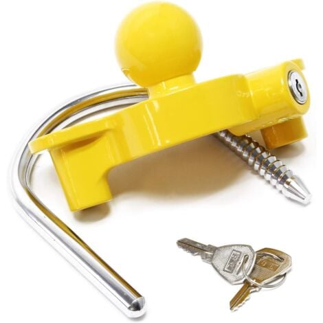 Trailer Anti-Theft Device with Ring Security Padlock for Caravans, 50mm Coupling Head Entry