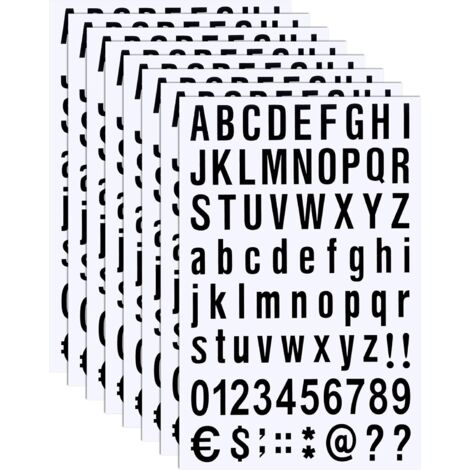 Sheet Self Adhesive Vinyl Letters and Numbers Set, Mailbox Number Stickers for Signs, Windows, Doors, Cars, Address Number (Black, 1 inch) (1/5)