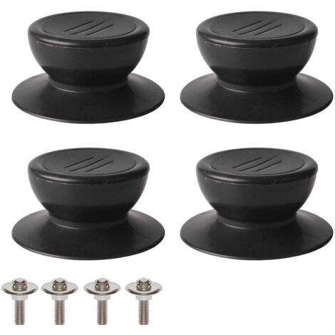 4pcs Lid Knob, Universal Kitchen Lid Replacement Knob, Glass Lid, Glass Lid Handle - Black
