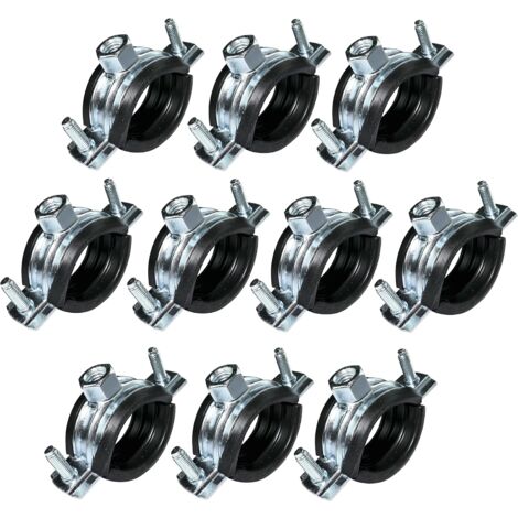 Set of 10 soundproofing sleeves – mounting bracket with seal – for pipe Ø 1'' 32–36 mm – made of galvanized steel – for screwing in М8/М10 (1/5)