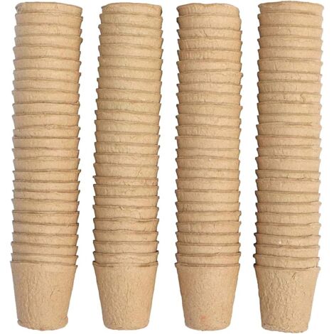 100pcs Biodegradable Seedling Pot, Biodegradable Seedling Pot, Seedling Pot, 8cm Round, Home Garden Tools (1/5)