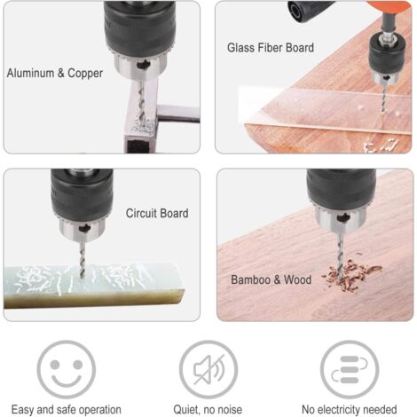 Hand Drill, Double Sprocket Hand Drill Made of Cast Steel with 3/8 inch (1.5-10 mm) Powerful Drill Chuck