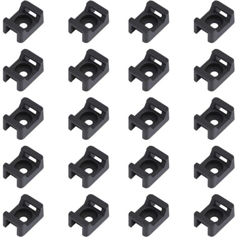 150PCS Black Cable Tie Brackets 23mmx16mm Saddle Type Cable Base Holder