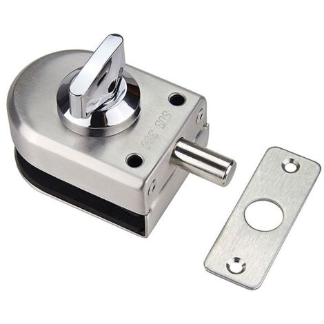 Door Lock, Security, Anti-Theft, Glass Door Lock, Stainless Steel, for Locking, for Home, Hotel, Office, Bathroom (1/5)