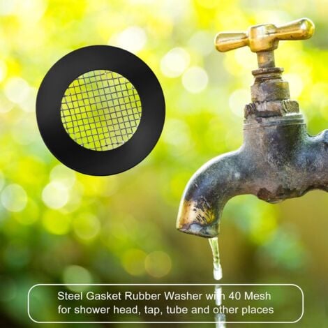 20pcs O-ring seal, shower head mesh filter, stainless steel gasket, rubber washer with 40 mesh for 1/2 inch shower heads