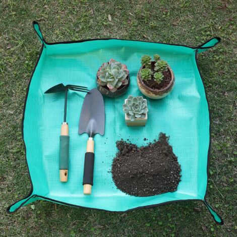 Planter Mat Plant Pot Mat, Waterproof Foldable PE Garden Mat Indoor Seedling Pot ...
