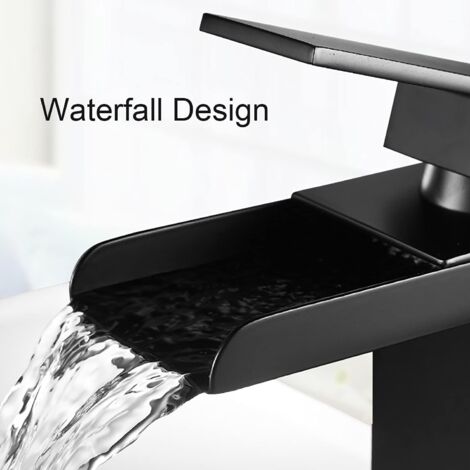Bathroom Faucet, Matte Black, Basin Faucet, Countertop Washbasin Mixer, Hand Wash Mixer, Stainless Steel, Anti-Oxidation, Lead Free