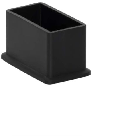 Pack of 16 Rectangular PVC End Caps - Flexible for Chair / Table Legs, 20mm x 40mm (13/16" x 1-9/16"), Black