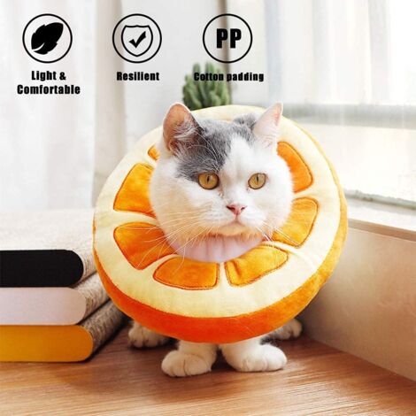 Collars for Cats and Dogs, Protective Collar, Comfortable, Adjustable, Post-Surgical Collar Recovery, Anti-Bite Protection (Orange, M)