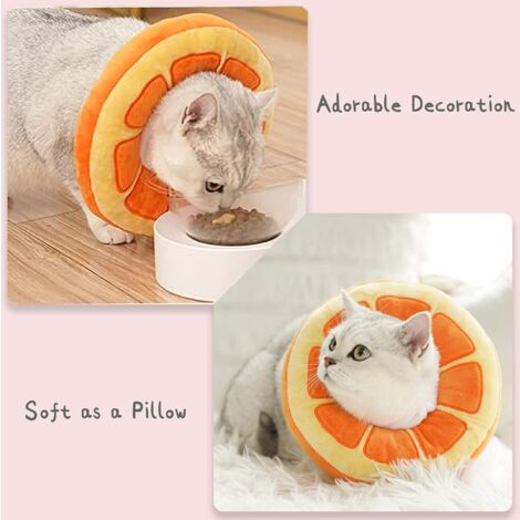 Collars for Cats and Dogs, Protective Collar, Comfortable, Adjustable, Post-Surgical Collar Recovery, Anti-Bite Protection (Orange, M)