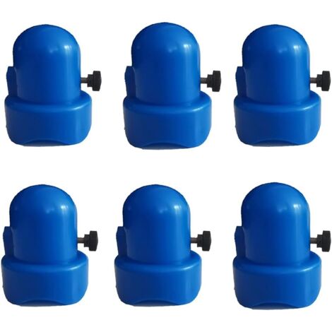 Trampoline End Caps - Blue - Jumping Bed Pole Safety Net - Pole Cap with Screws (6 Pack) (1/5)
