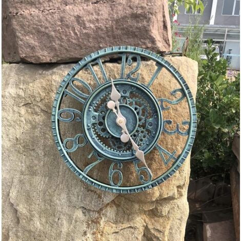 Large Retro Garden Clock – Weatherproof – Bathroom Clock – Vintage Decor – Non Ticking