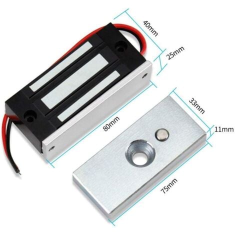 Magnetic Electric Lock, 60kg 135lbs Electromagnetic Lock for Access Control System, DC 12V Magnetic Door Lock, Outdoor and Indoor Security